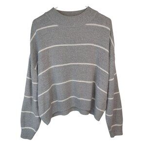 H&M Divided XXL Gray & White Striped Knit Sweater